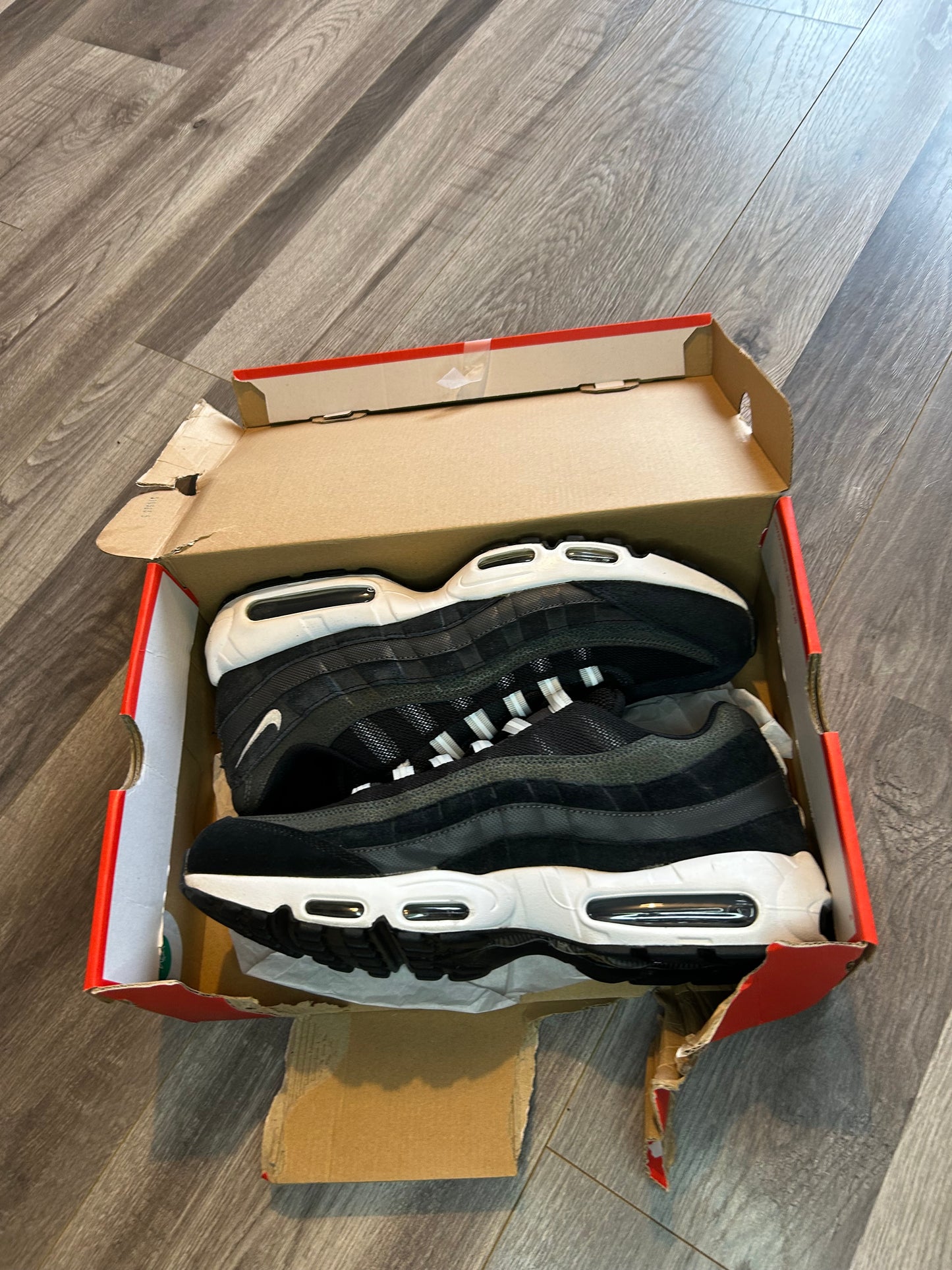 Nike Airmax 95 black anthracite pure platinum uk 12 used
