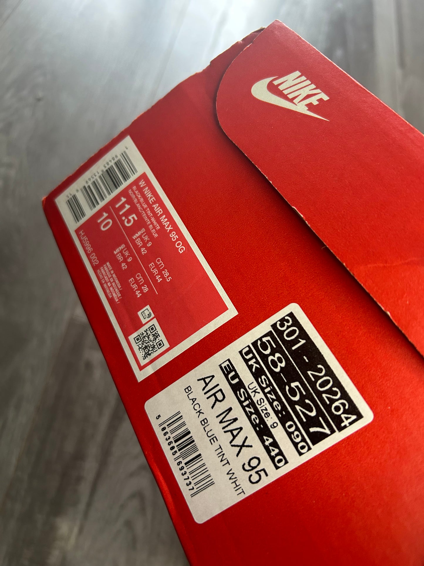 Nike air max 95 big bubble blue tint uk 9 used