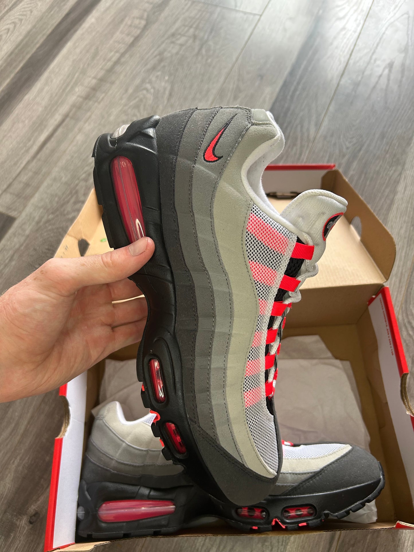 Nike Airmax 95 solar red big bubble uk 11.5 used