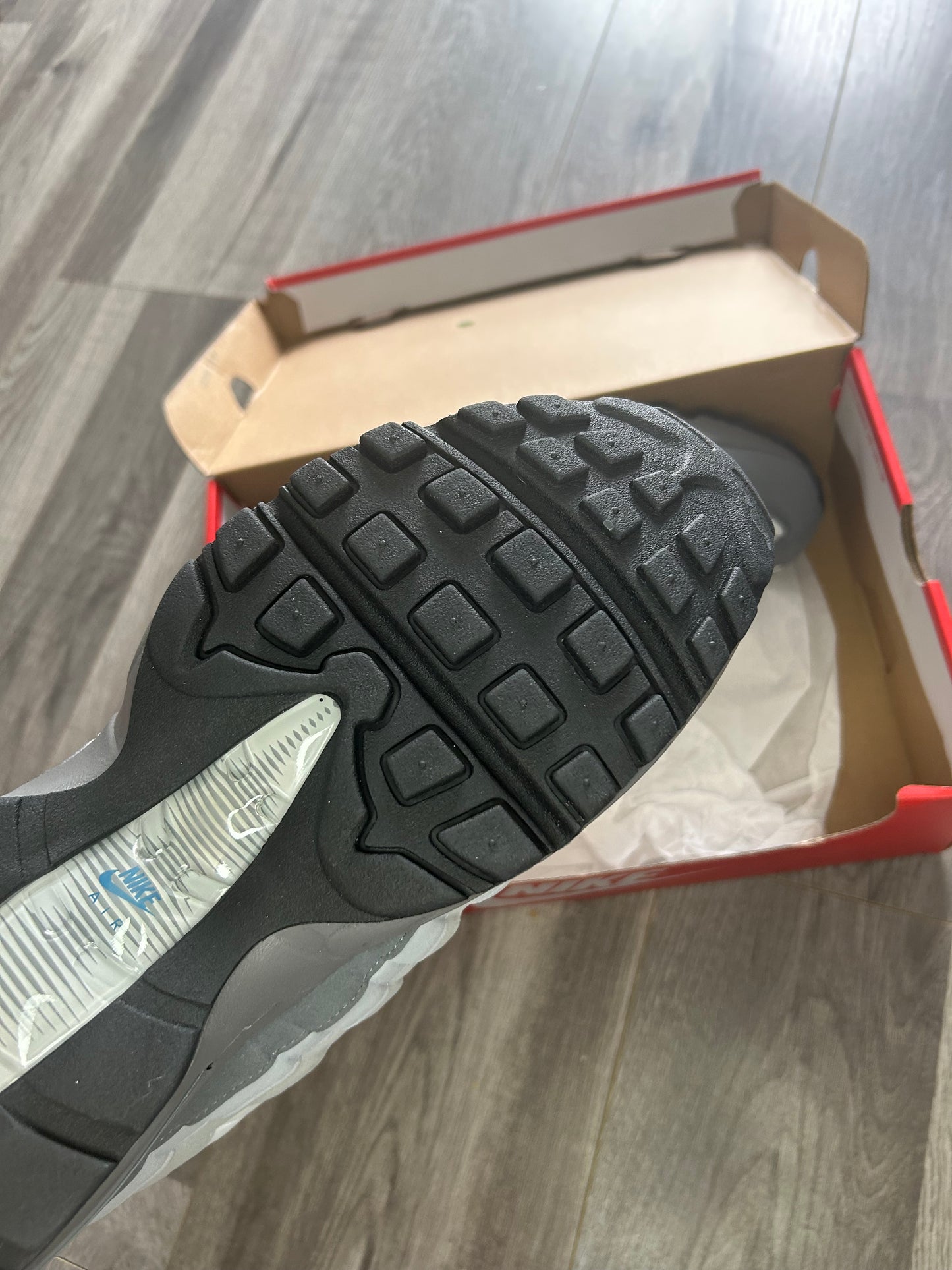 Nike Airmax 95 smoke grey blue big bubble uk 12 new