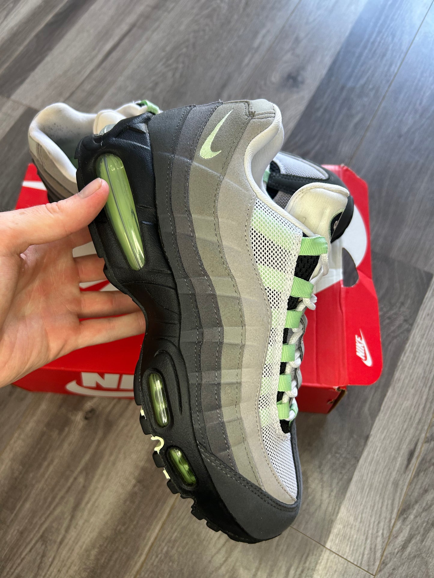 Nike Airmax 95 fresh mint big bubble used uk 8