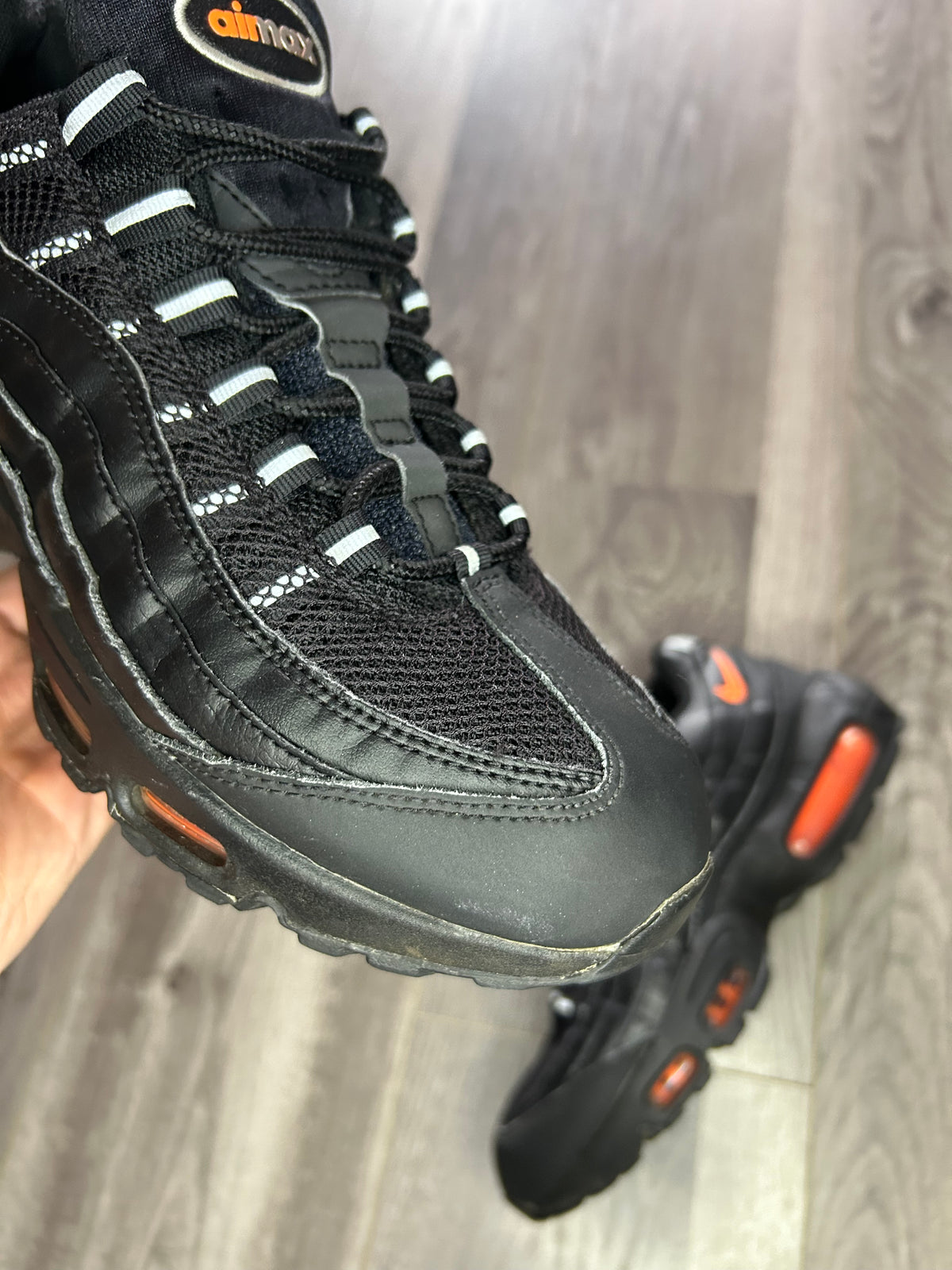 Nike Airmax 95 black total orange uk 7 used