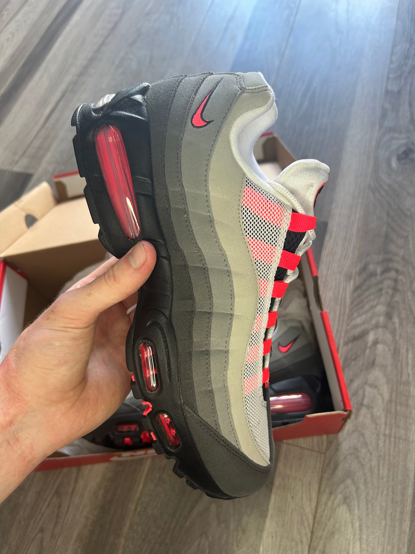 Nike Airmax 95 solar red big bubble uk 9 new