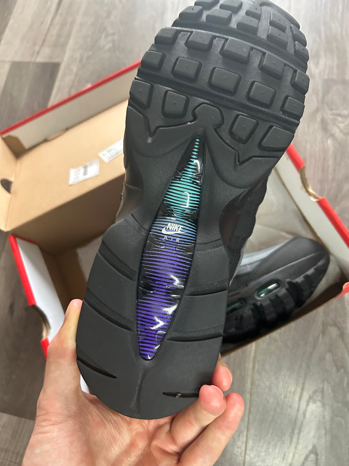 Nike Airmax 95 black grape big bubble uk 9 used