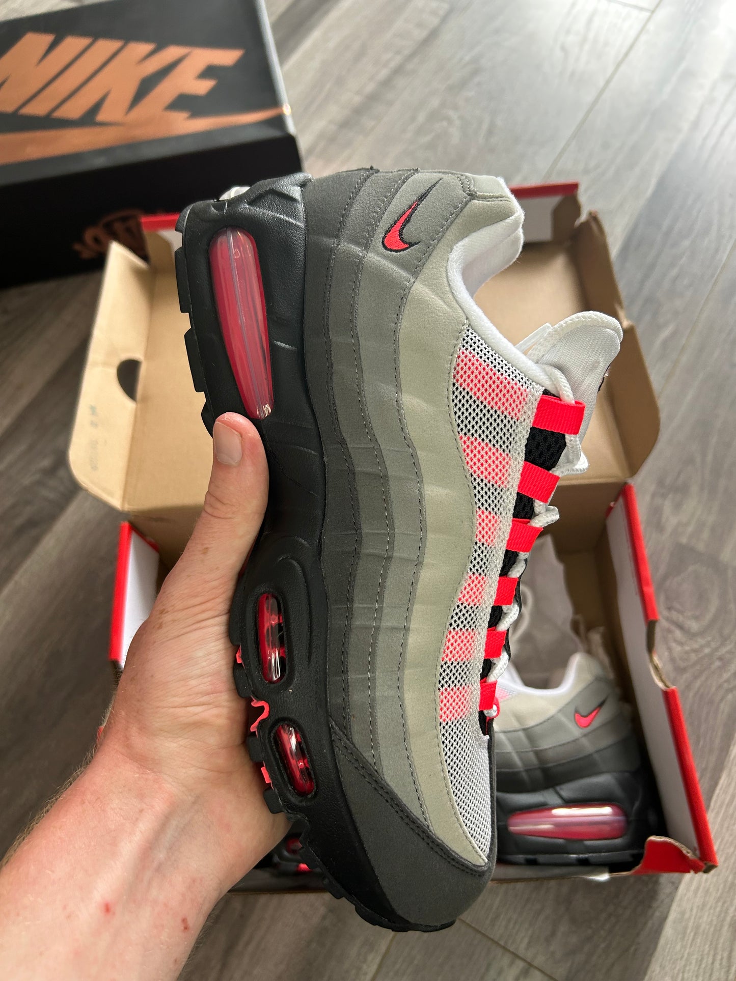 Nike Airmax 95 solar red 2026 big bubble uk 8 brand new