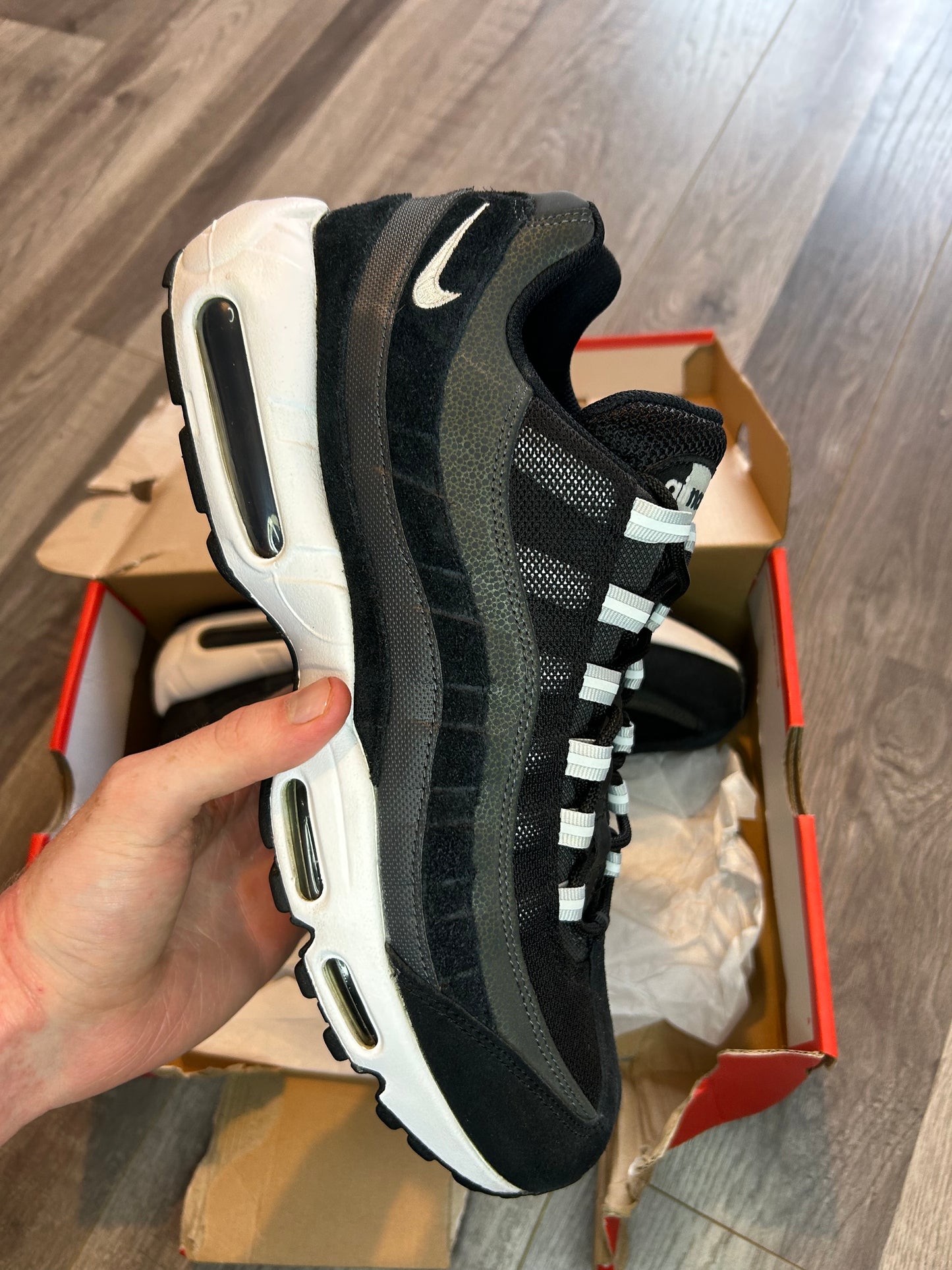 Nike Airmax 95 black anthracite pure platinum uk 12 used