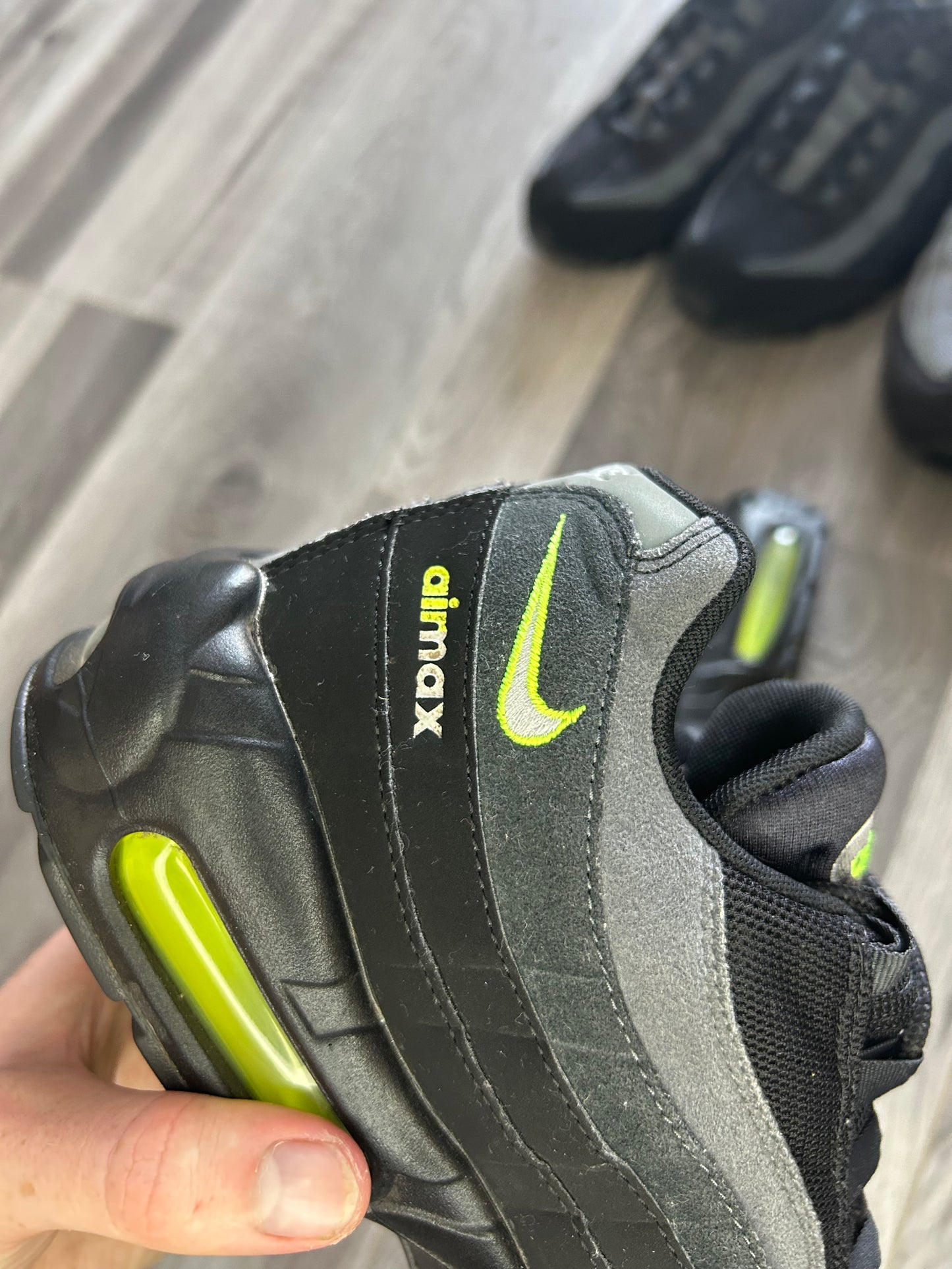 Nike Airmax 95 retro logo black grey volt