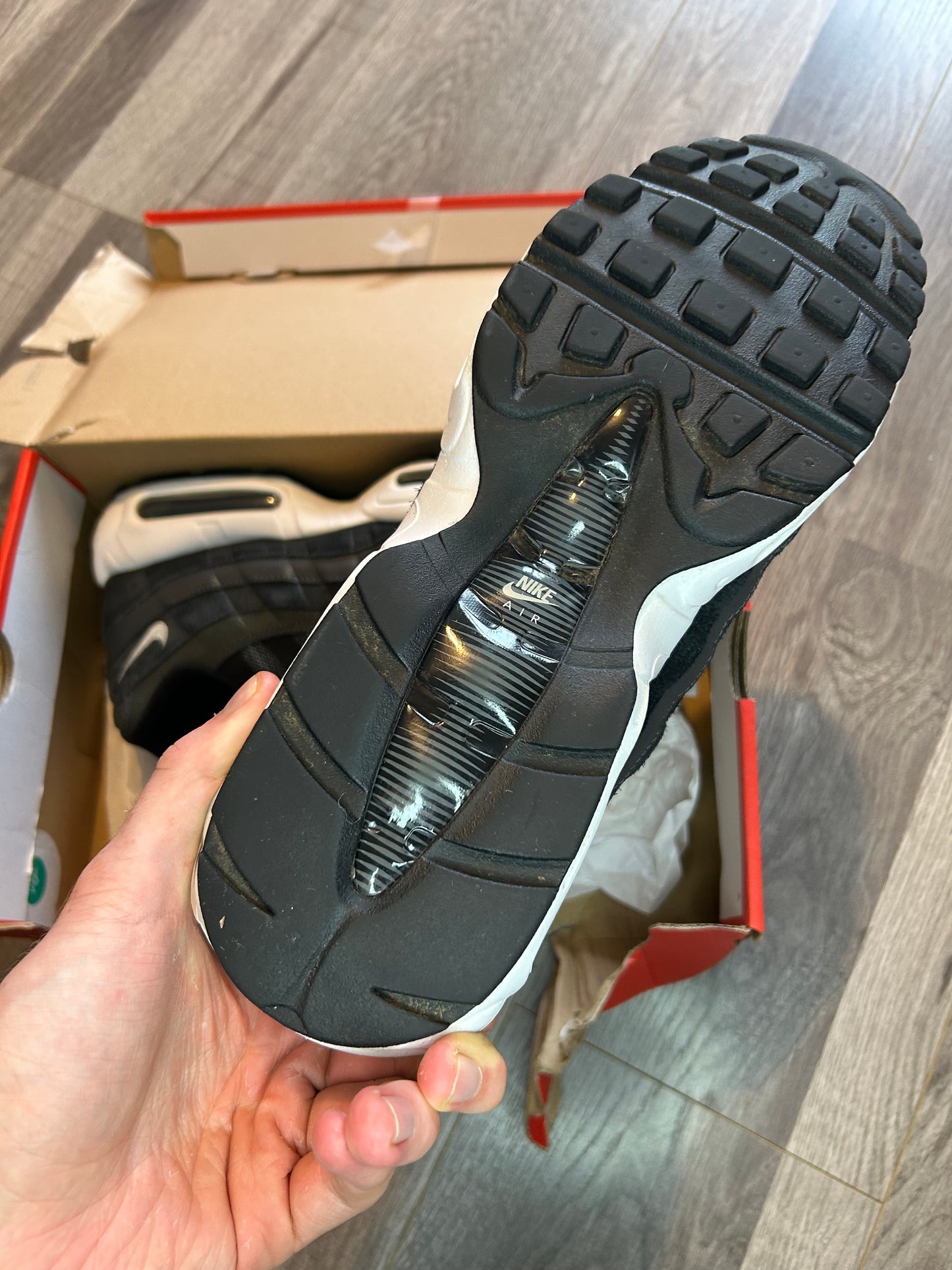 Nike Airmax 95 black anthracite pure platinum uk 12 used