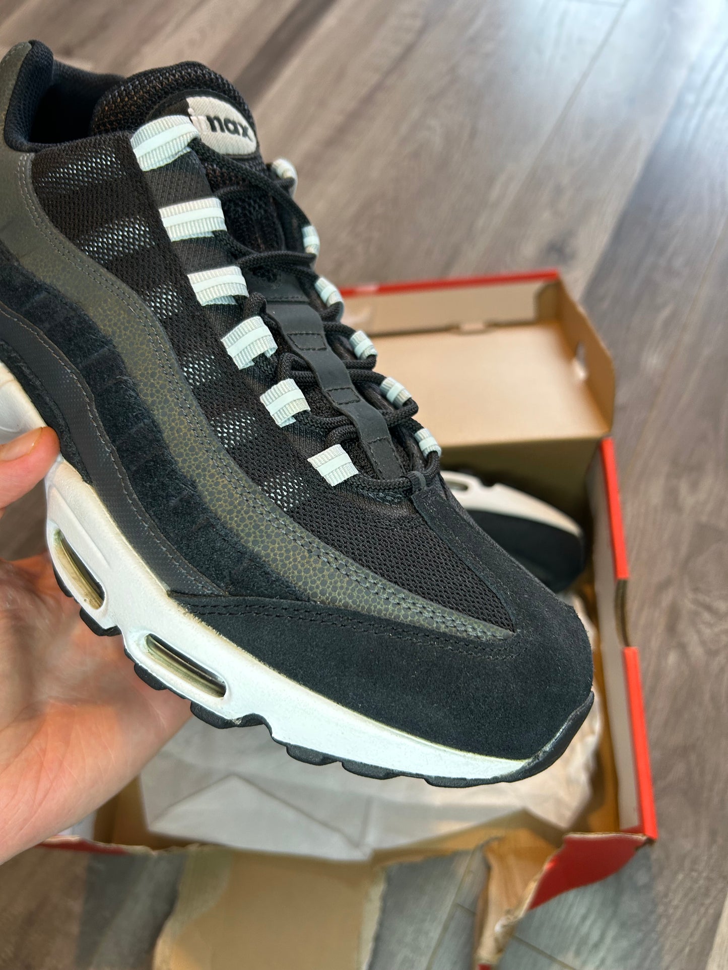Nike Airmax 95 black anthracite pure platinum uk 12 used
