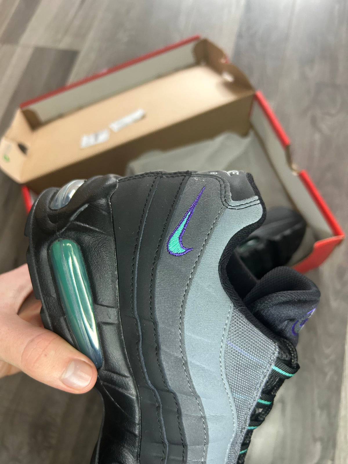 Nike Airmax 95 black grape big bubble uk 9 used