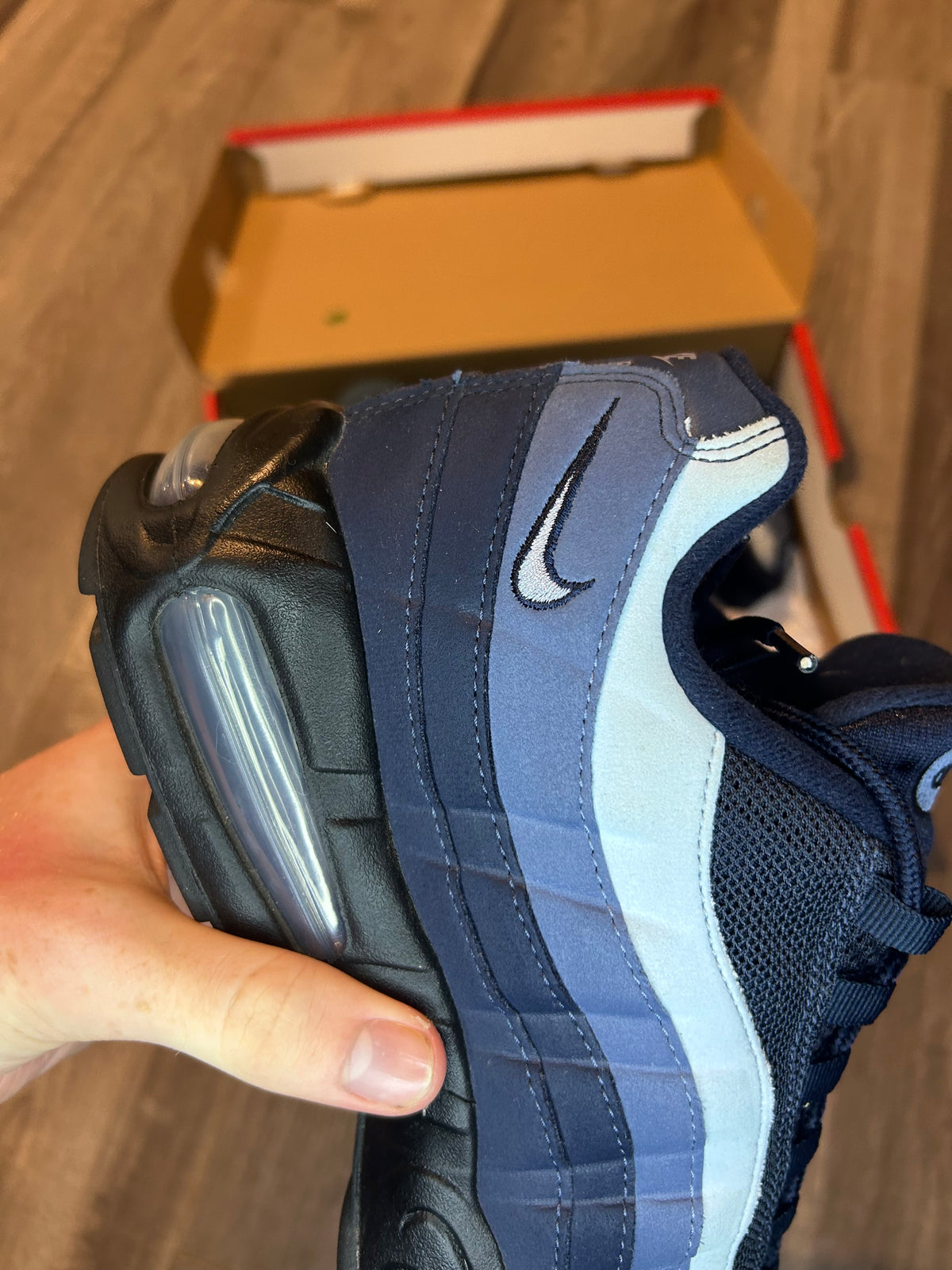 Nike Airmax 95 blue obsidian big bubble uk 8.5 used