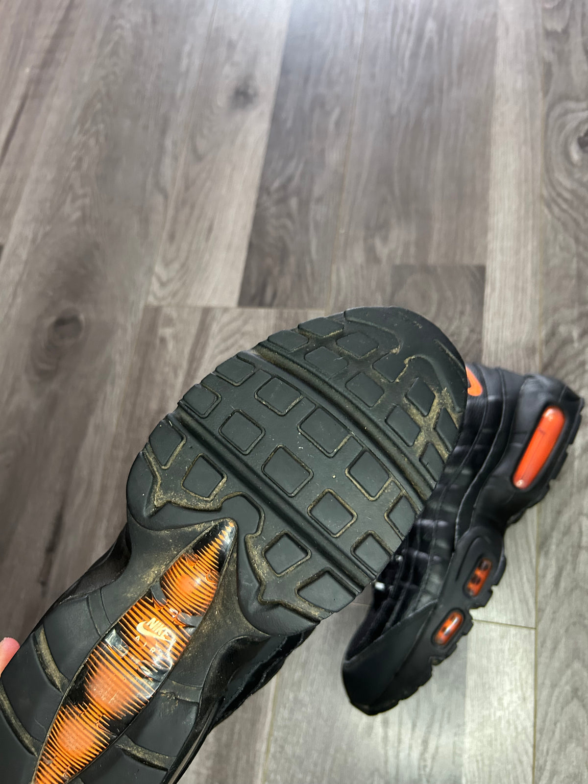 Nike Airmax 95 black total orange uk 7 used