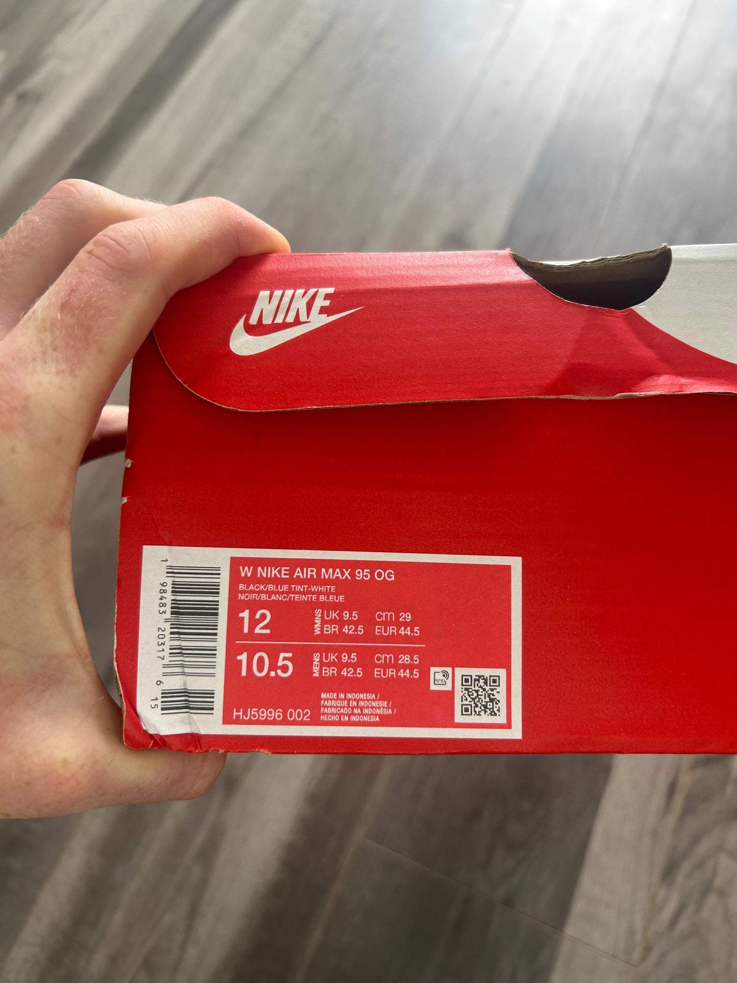 Nike Airmax 95 blue tint uk 9.5 used