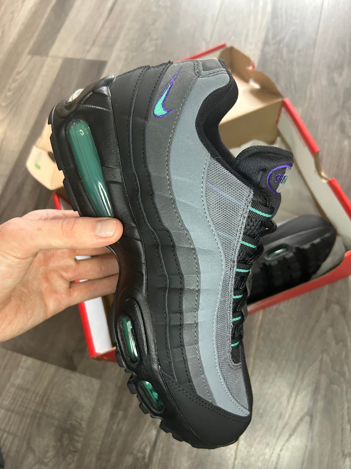 Nike Airmax 95 black grape big bubble uk 9 used