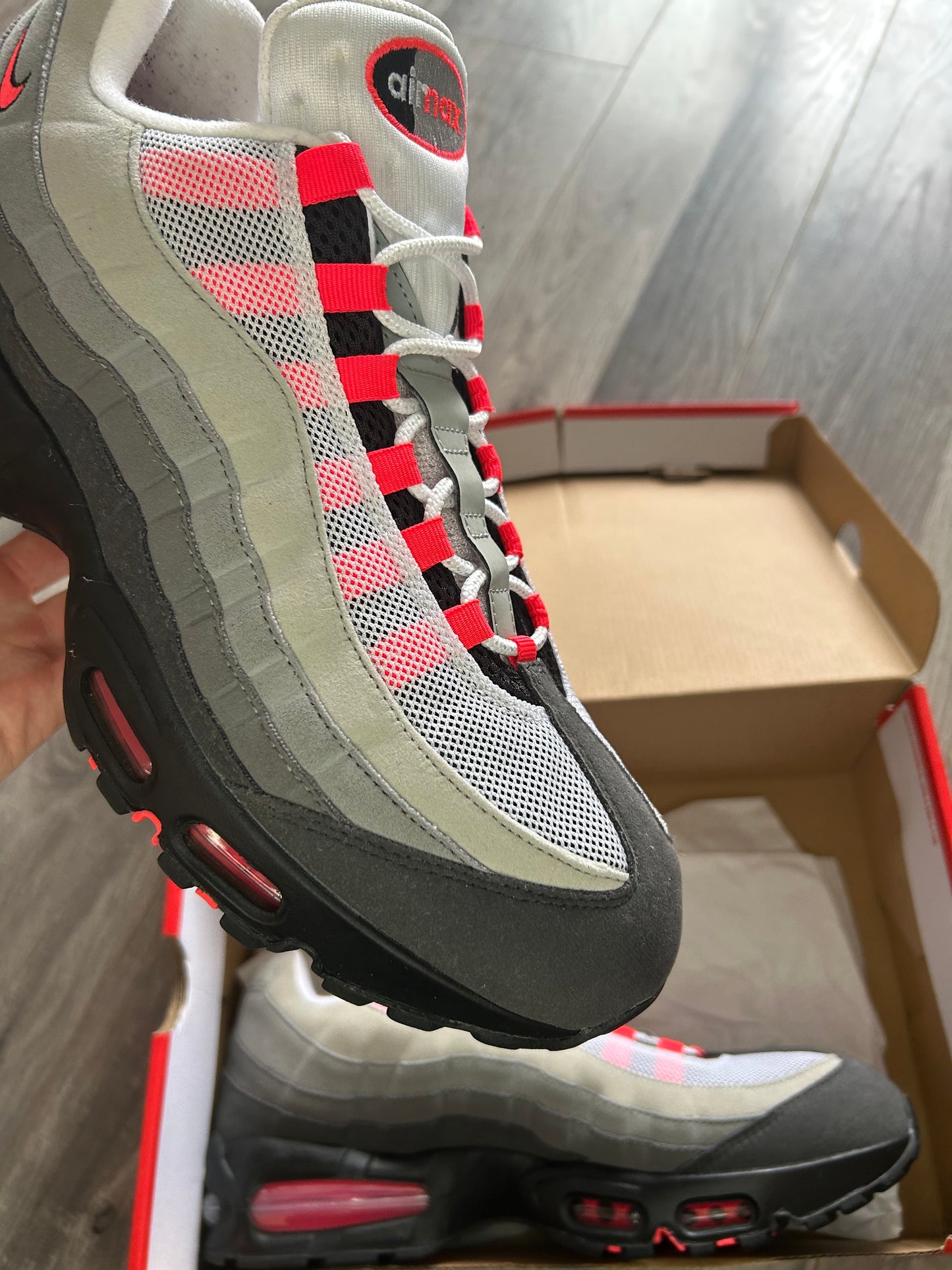 Nike Airmax 95 solar red big bubble uk 11.5 used