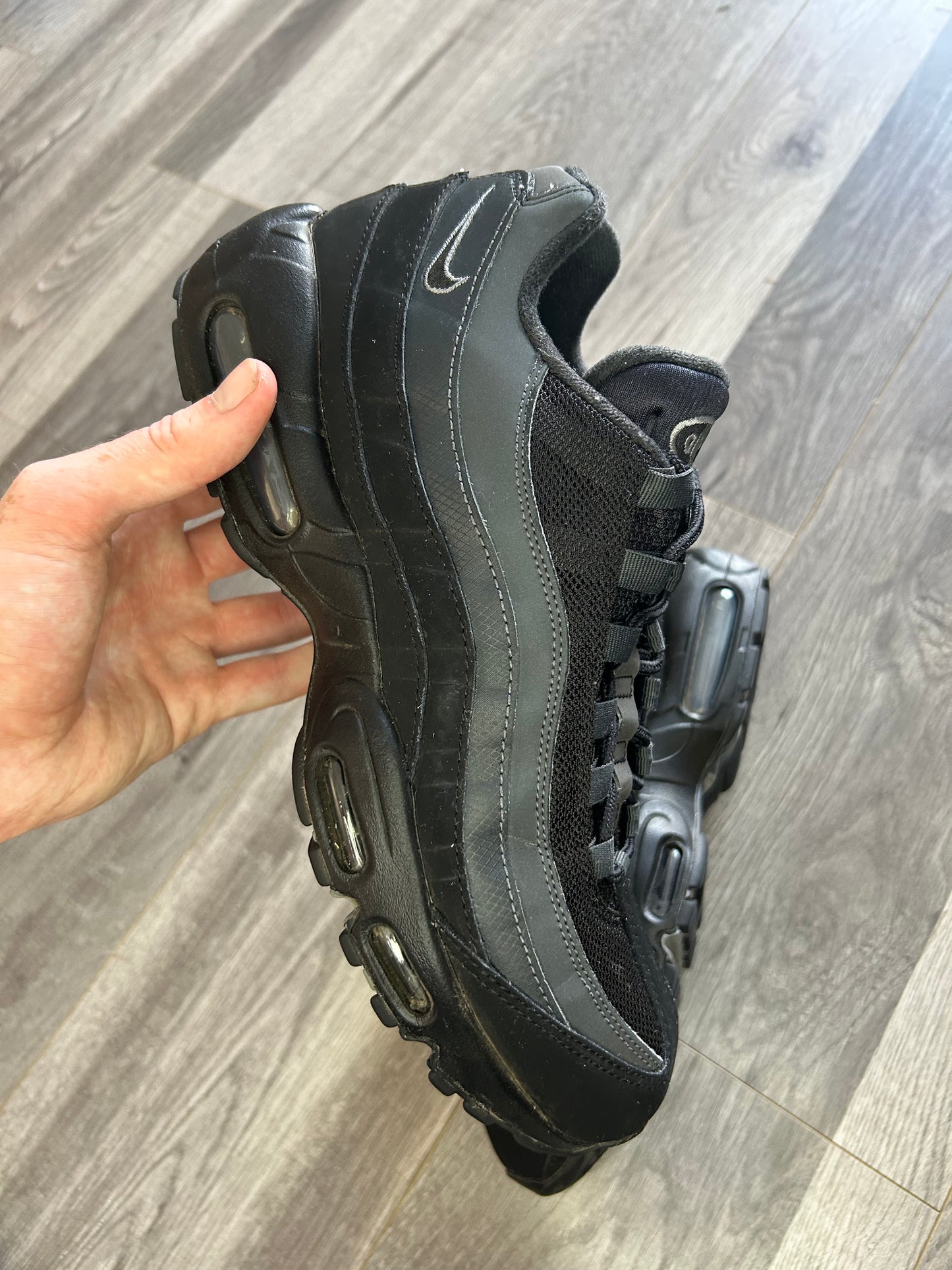 Nike Airmax 95 black anthracite uk 9 used big bubble