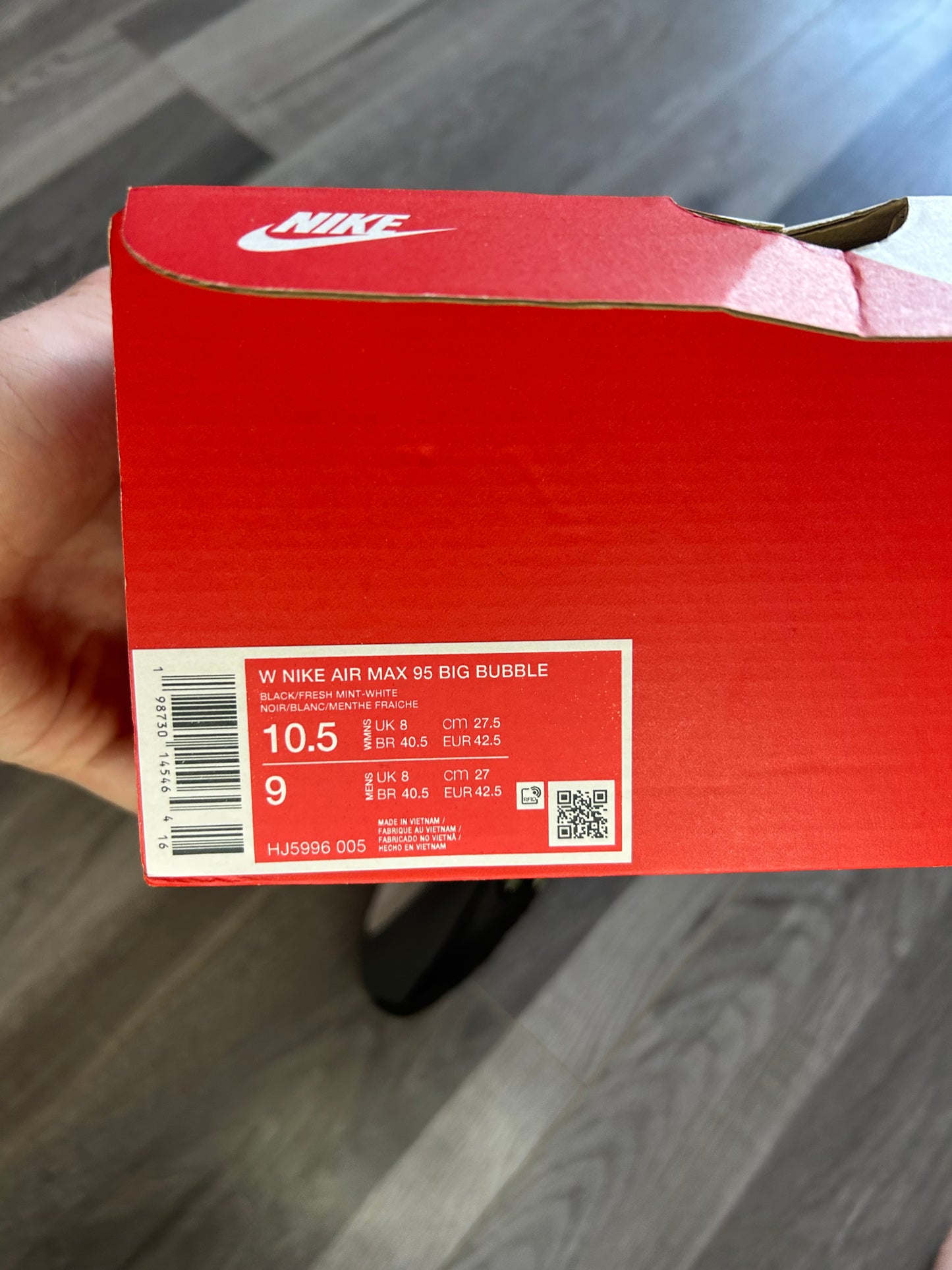 Nike Airmax 95 fresh mint big bubble used uk 8